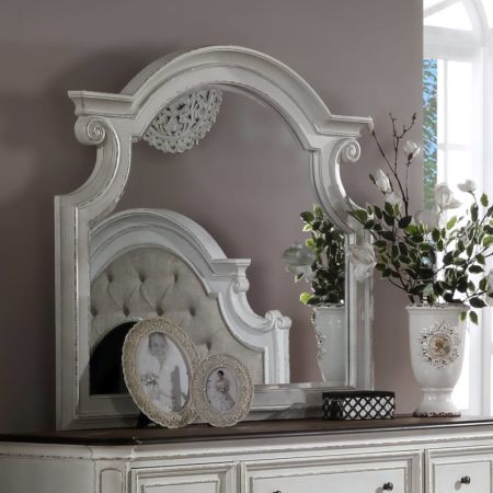 ACME Florian Mirror Antique White Finish