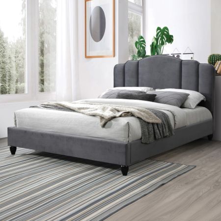 ACME Giada EK Bed Charcoal Fabric