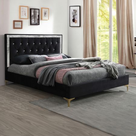 ACME Rowan EK Bed Black Fabric