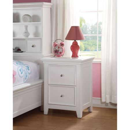 ACME Lacey Nightstand W/2 Drawers White Finish