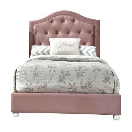 ACME Reggie Full Bed Pink Fabric