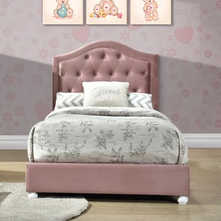 ACME Reggie Full Bed Pink Fabric