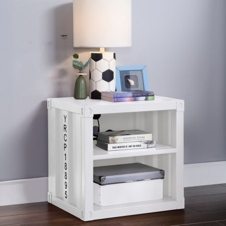 ACME Cargo Nightstand W/Usb White Finish