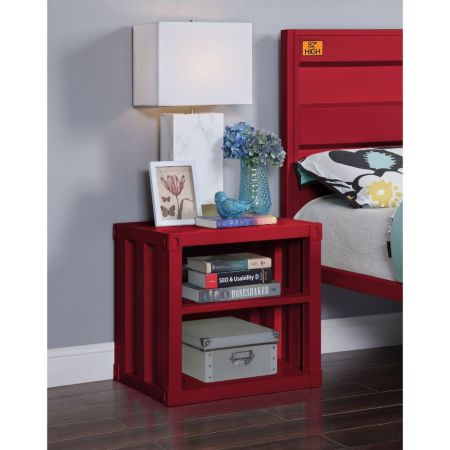 ACME Cargo Nightstand W/Usb Red Finish