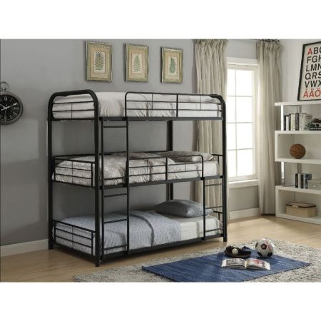 ACME Cairo Triple Full Bunk Bed Sandy Black Finish