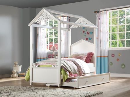 ACME Rapunzel Full Bed White Finish