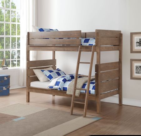 ACME Ranta Twin/Twin Bunk Bed Antique Oak Finish