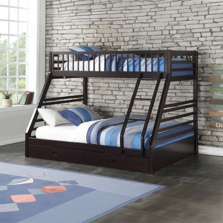 ACME Jason Twin Xl/Queen Bunk Bed W/Storage Espresso Finish