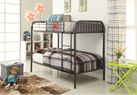 ACME Bristol Twin/Twin Bunk Bed Gunmetal Finish