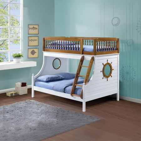 ACME Farah Twin/Full Bunk Bed Oak & White Finish