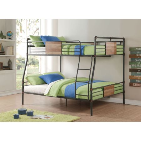 ACME Brantley Full Xl/Queen Bunk Bed Sandy Black & Dark Bronze Hand-Brushed Finish