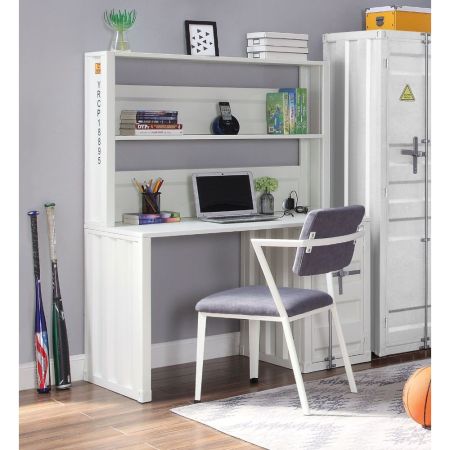 ACME Cargo Writing Desk W/Hutch White Finish