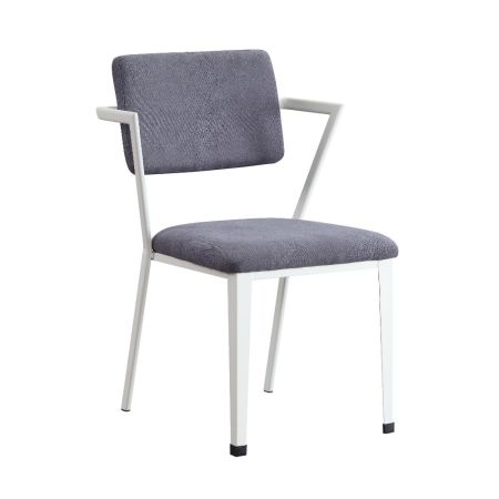 ACME Cargo Office Chair Gray Fabric & White Finish