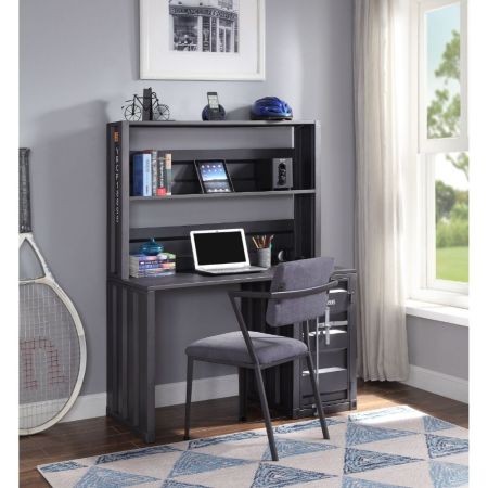 ACME Cargo Writing Desk W/Hutch Gunmetal Finish