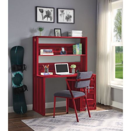 ACME Cargo Writing Desk W/Hutch Red Finish