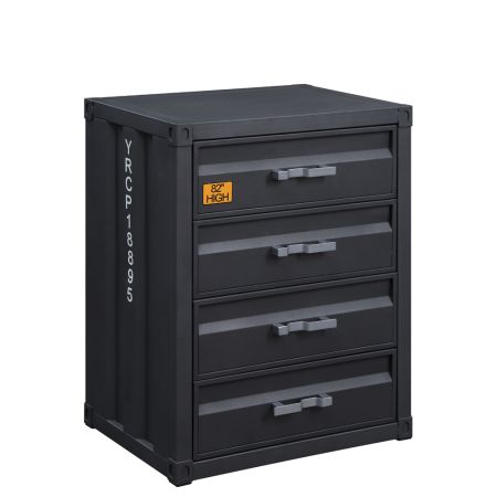 ACME Cargo Chest W/4 Drawers Gunmetal Finish