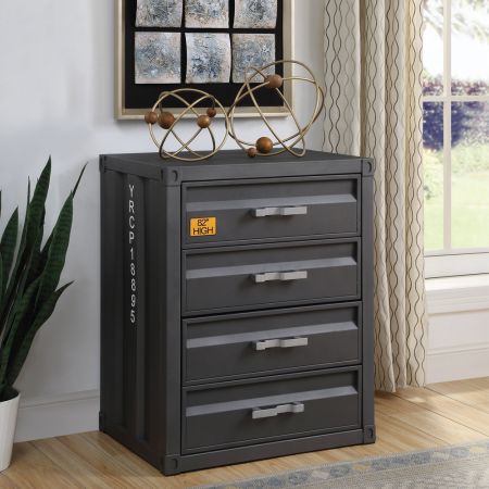 ACME Cargo Chest W/4 Drawers Gunmetal Finish