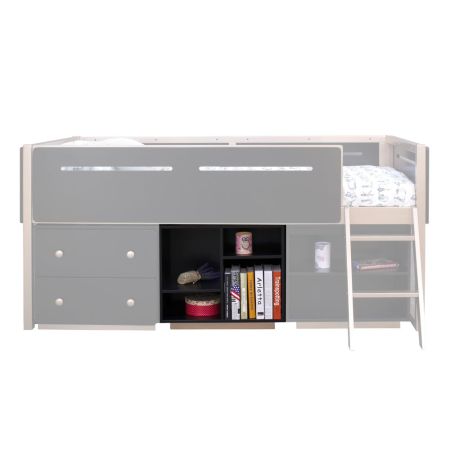 ACME Prescott Bookshelf (2 Compartments) Black & Rose-Gold Finish