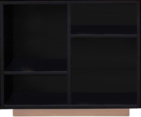 ACME Prescott Bookshelf (4 Compartments) Black & Rose-Gold Finish