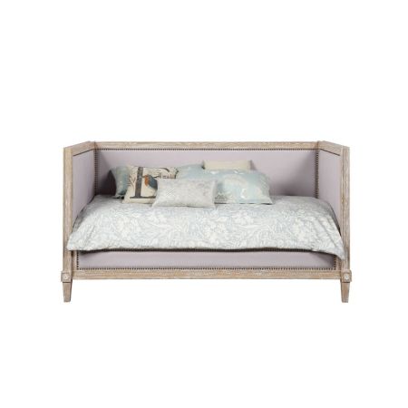 ACME Charlton Daybed (Twin) Beige Linen & Weathered Oak Finish