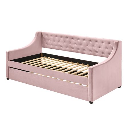 ACME Lianna Daybed W/Trundle (Twin) Pink Velvet