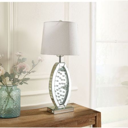 ACME Nysa Table Lamp Mirrored & Faux Crystals