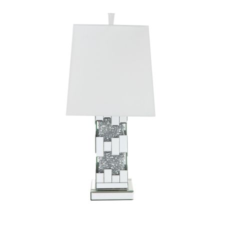 ACME Noralie Table Lamp Mirrored & Faux Diamonds