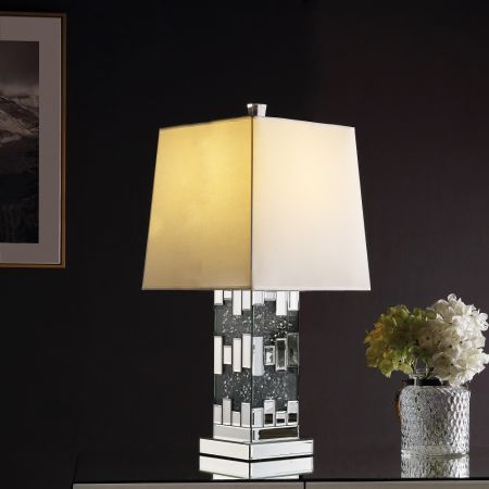 ACME Noralie Table Lamp Mirrored & Faux Diamonds