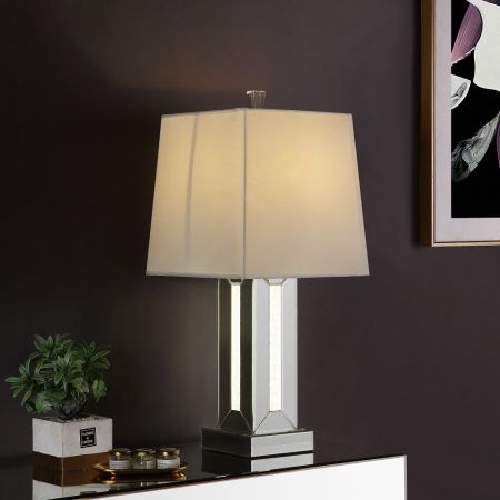 ACME Noralie Table Lamp Mirrored & Faux Stones