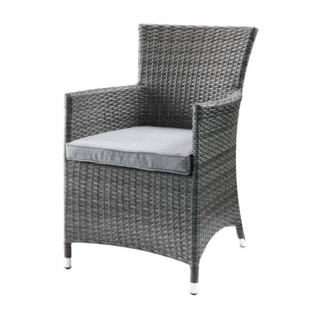 ACME Tashelle 3PC Pack Patio Bistro Set Gray Fabric & Gray Wicker