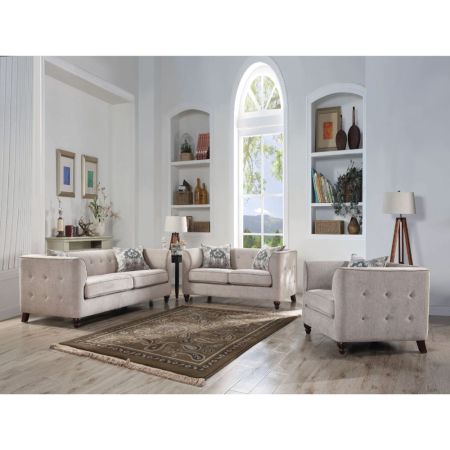 ACME Cyndi Sofa W/2 Pillows Tan Velvet