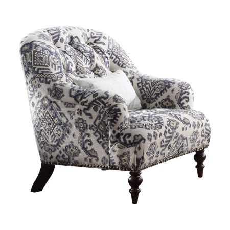 ACME Saira Chair W/Pillow Pattern Fabric