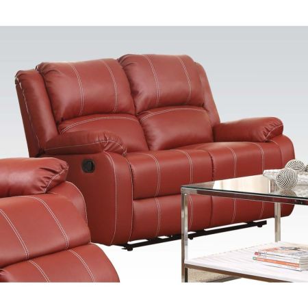 ACME Zuriel Motion Loveseat Red Synthetic Leather