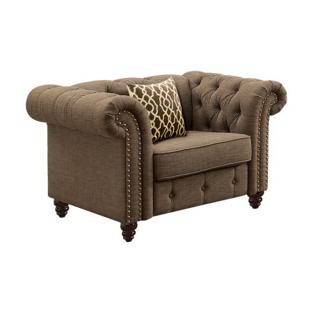 ACME Aurelia Chair W/Pillow Brown Linen