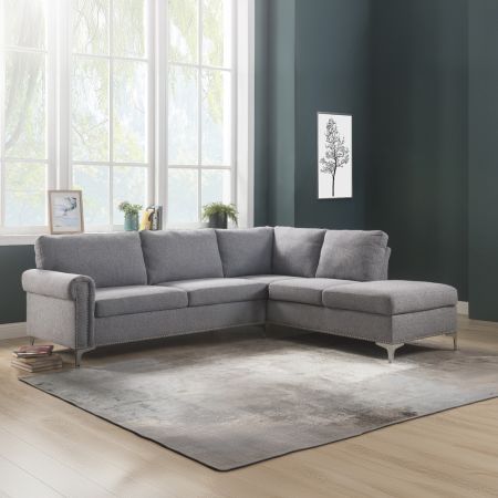 ACME Melvyn Sectional Sofa Gray Fabric