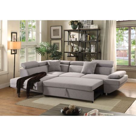 ACME Jemima Sectiona Sofa Gray Fabric