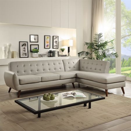 ACME Essick II Sectional Sofa Gray Synthetic Leather