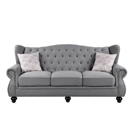 ACME Hannes Sofa W/2 Pillows Gray Fabric