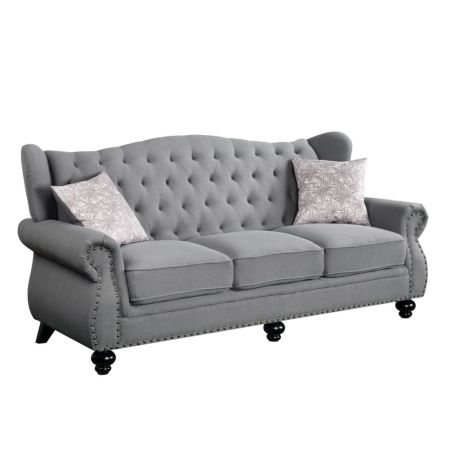 ACME Hannes Sofa W/2 Pillows Gray Fabric