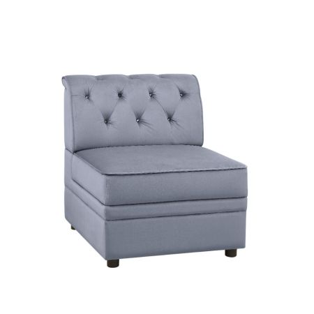 ACME Bois II Modular - Armless Chair Gray Velvet