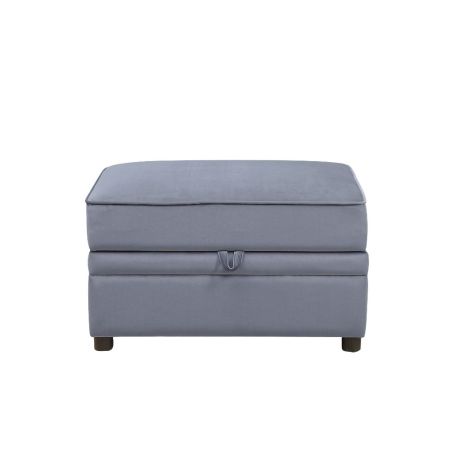 ACME Bois II Ottoman W/Storage Gray Velvet