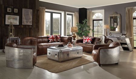 ACME Brancaster Sofa Retro Brown Top Grain Leather