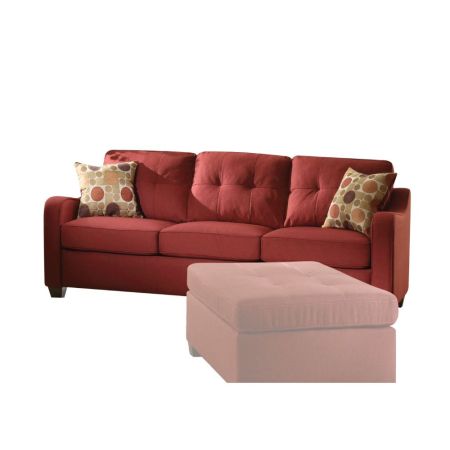 ACME Cleavon II Sofa W/2 Pillows Red Linen