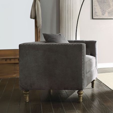 ACME Sidonia Chair W/Pillow Gray Velvet