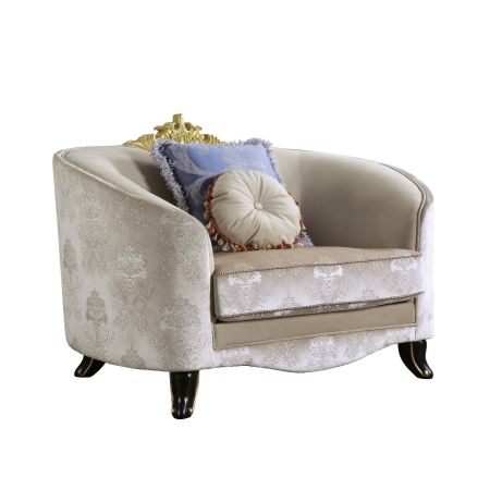 ACME Sheridan Chair W/2 Pillows Cream Fabric