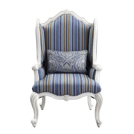 ACME Ciddrenar Chair W/Pillow Fabric & White Finish