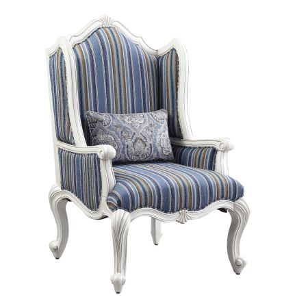 ACME Ciddrenar Chair W/Pillow Fabric & White Finish