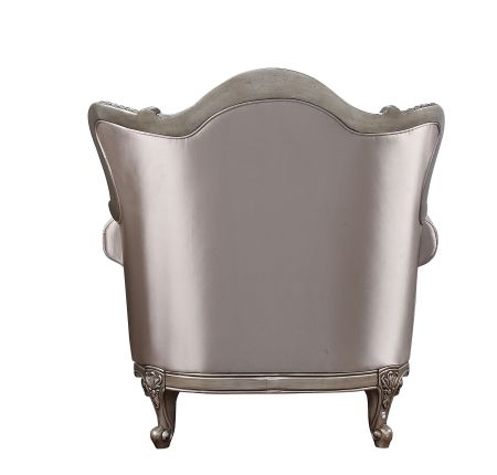 ACME Jayceon Chair W/Pillow Fabric & Champagne Finish