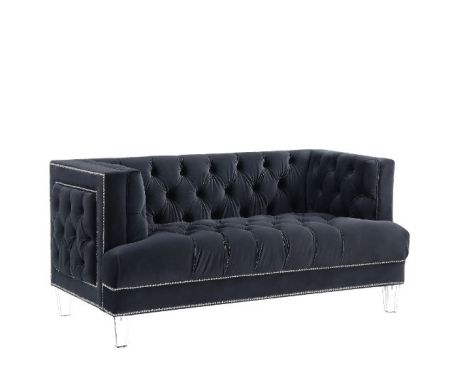 ACME Ansario Loveseat Charcoal Velvet