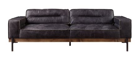 ACME Silchester Sofa Antique Ebony Top Grain Leather